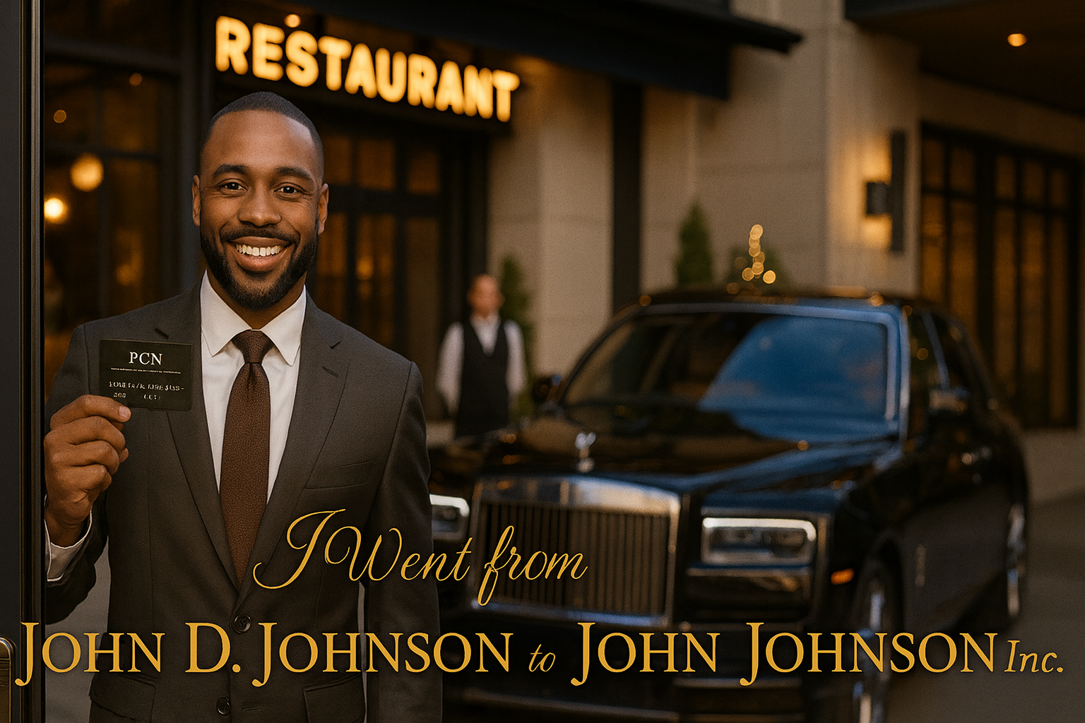 I Went from John D. Johnson to John Johnson Inc. - Black professional with PCN card and luxury Rolls-Royce